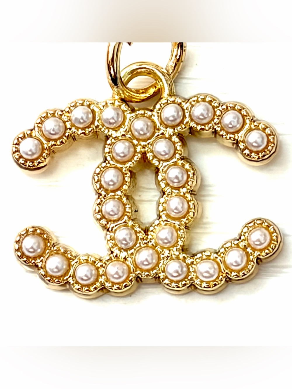 Regular Sized Chanel Gold Pearl CC Charm Pendant